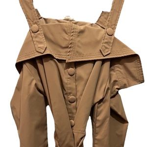 Tea & Cup Los Angeles Women’s Camel Open Shoulder Belted Top Parisian Chic